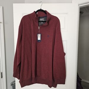 IZOD Men's Burgundy Zip-Up Sweater Size 3XL